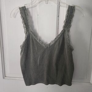 Green Lacey Tank Top